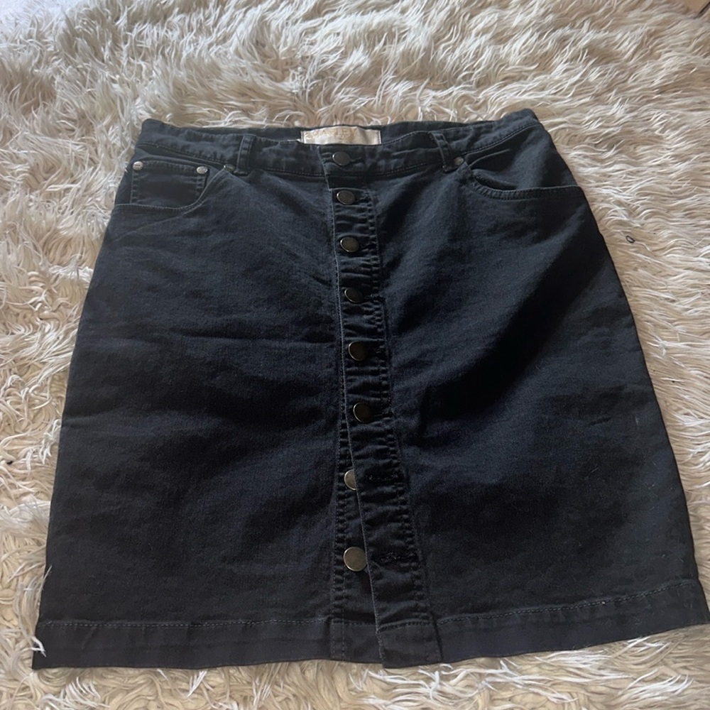 CHARLEY 5.0 X INTERMIX black denim skirt 27